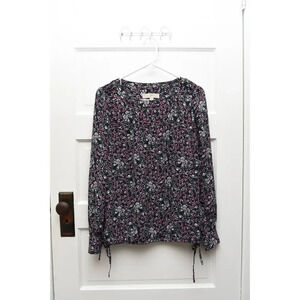 Loft Floral Blouse top blue size XS